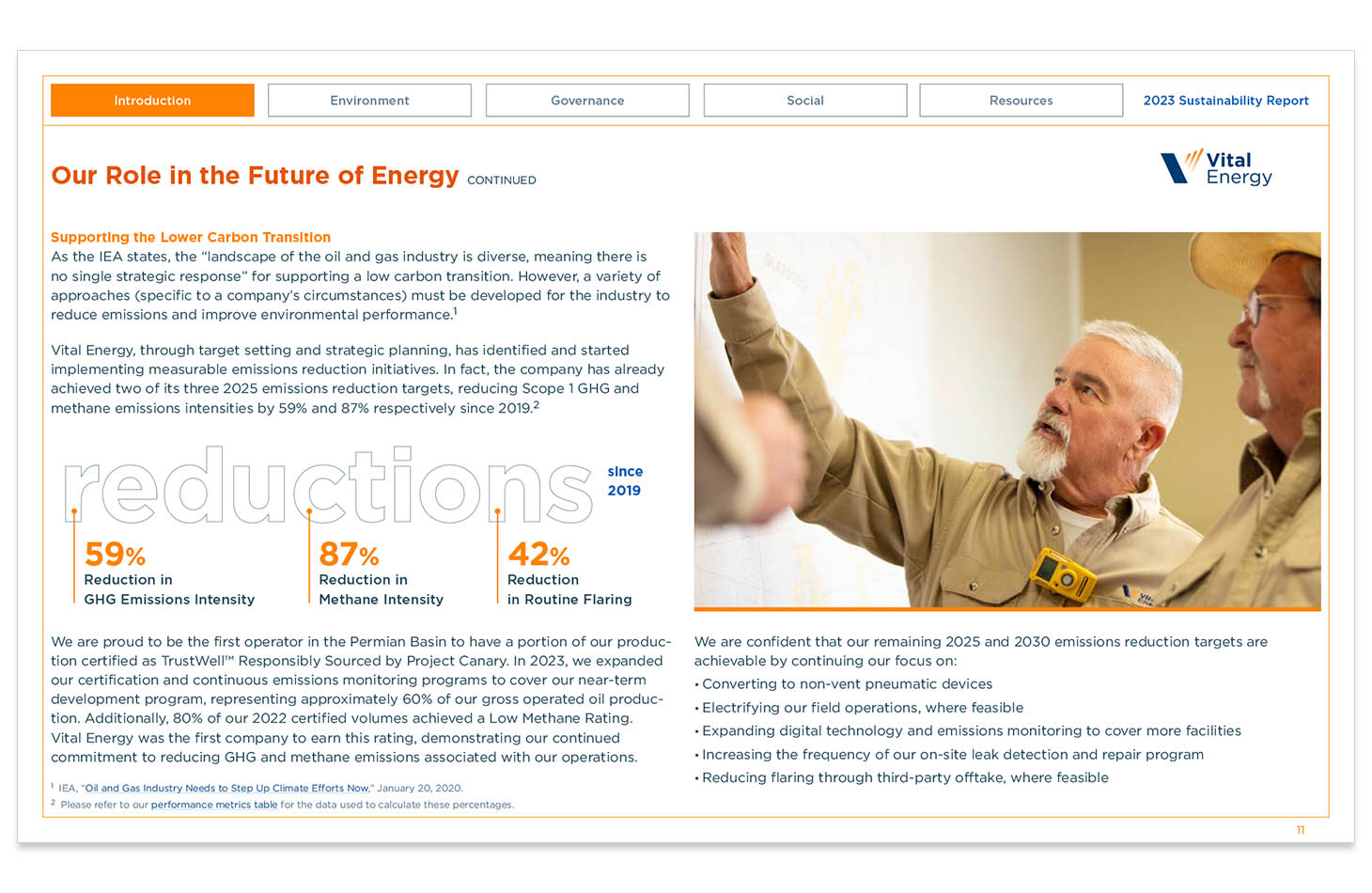 Vital Energy ESG Report Image 2